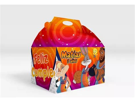 Caja Dulcera Bolo Aguinaldo Box Lunch Space Jam Env O Gratis