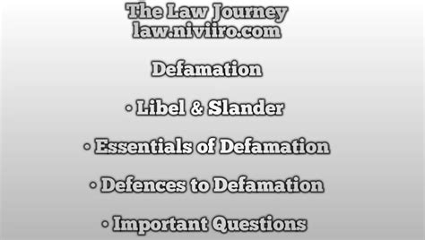 Defamation Meaning Essentials Defences Law Of Torts