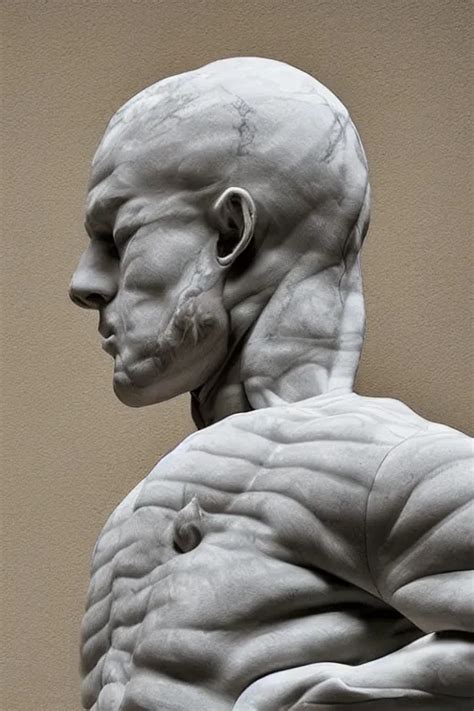 Marble Sculpture Of Man In Adidas Jacket Sportswear Stable Diffusion