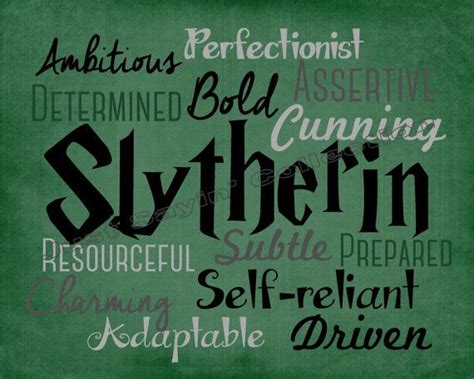 Slytherin House Subway Print— Harry Potter Wall Art Traits Of The