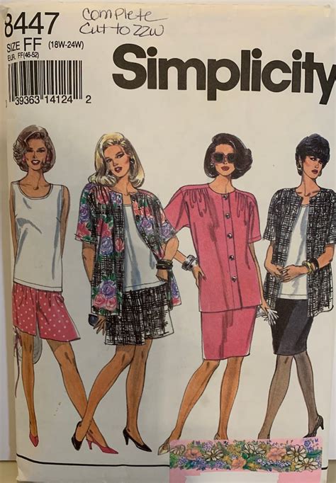 Simplicity 8447 Sewing Pattern Womens Misses Tank Top Shorts Etsy