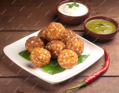 Premium Photo Indian Famous Street Fasting Recipe Sabudana Vada Or