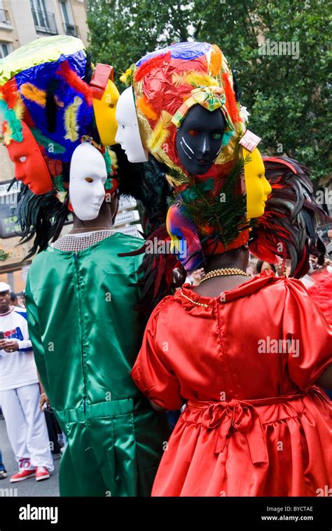 Paris France Public Events Tropical Carnival Parade Colorful