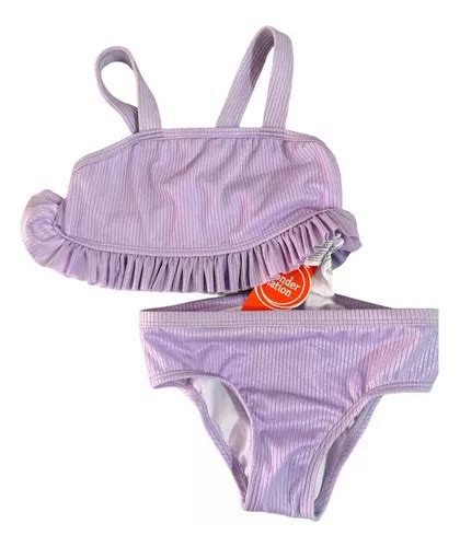 Wonder Nation Bikini Nena Con Volados Uv Para Bebés Meses sin interés