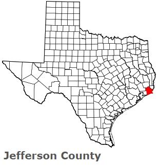 Jefferson County on the map of Texas 2024. Cities, roads, borders and ...