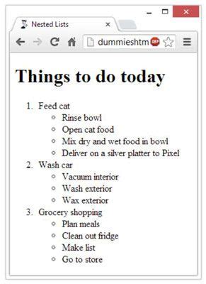 C Mo Crear Listas Anidadas En Html Para Dummies