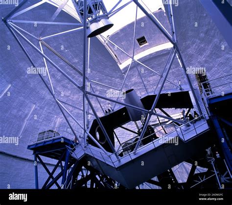 Keck Telescope Inside The Dome Of One Of The Two Keck Telescopes On