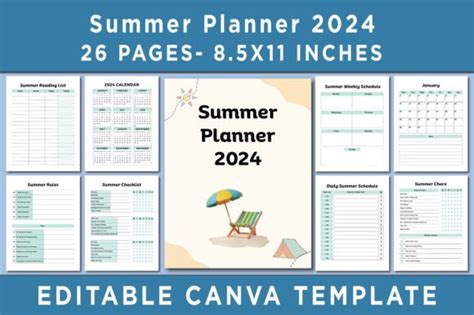 Summer Planner 2024 Canva Template Graphic By KDP GRAVITY Creative