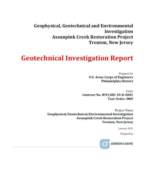 Pdf Geotechnical Investigation Report New Jersey Future