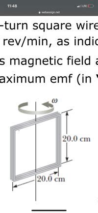 Answered A Turn Square Wire Coil Of Area Bartleby