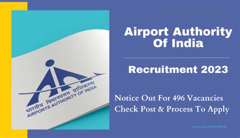 Airport Authority Of India Recruitment 2023 Notice Out For 496