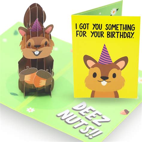 Sleazy Greetings Squirrel Pop Up Birthday Card Funny Birthday Card