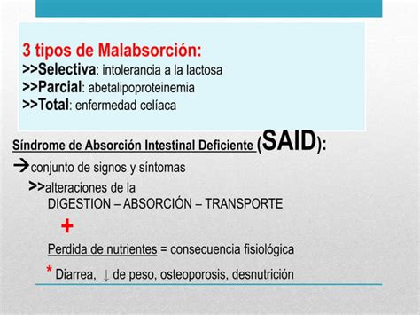 Said malabsorción Síndrome De Absorción intestinal Deficiente PPT