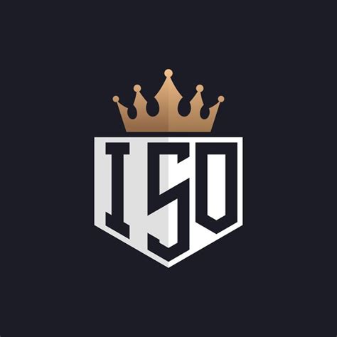 Premium Vector Luxury Iso Logo With Crown Elegant Initials Iso Letter