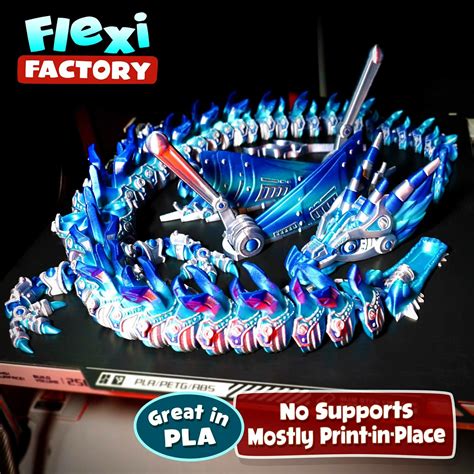 D File Flexi Factory Print In Place Mech Dragon D Printable