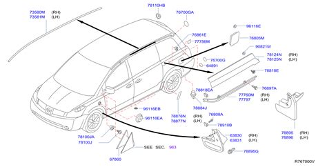 Nissan Quest Body A Pillar Trim Panel Grommet Body 76848 4n000