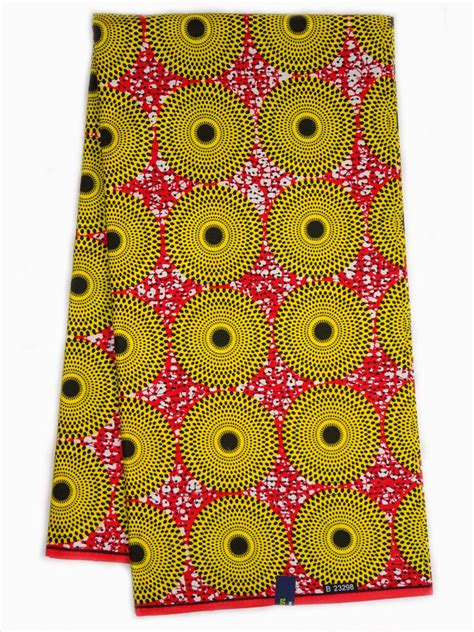 Yellow Red Fabric African Fabric By The Yard African Fabric African