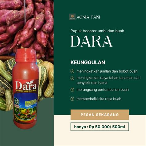 Jual Pupuk Dara Isi Ml Pupuk Booster Umbi Dan Buah Menikatkan