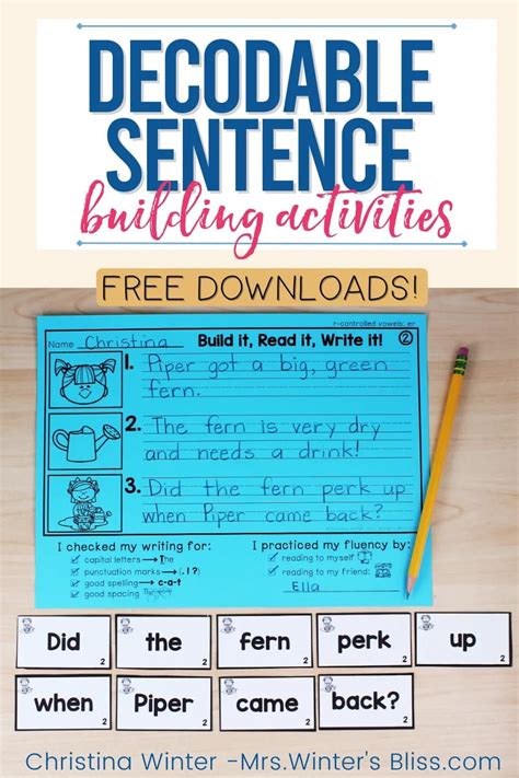 Decodable Sentence Building Activities Artofit