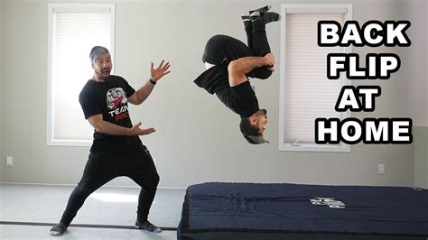 Learn How To Backflip AT HOME (Easy Tutorial for Beginners) - YouTube