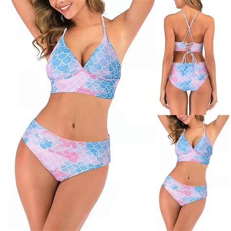 Tponi Womens Swimsuits Tummy Control Two Piece Sets Elastic Pink