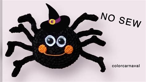 No Sew Crochet Halloween Spider Free Pattern Youtube