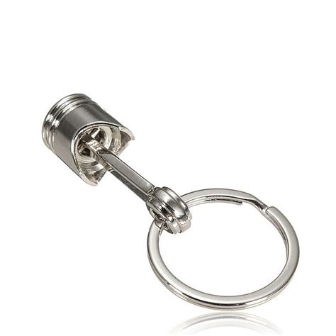 Men Metal Piston Car Parts Keychain Keyfob Engine Fob Key Chain Key