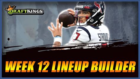 Everything You Need To Know For Nfl Dfs Draftkings Week 12 Youtube