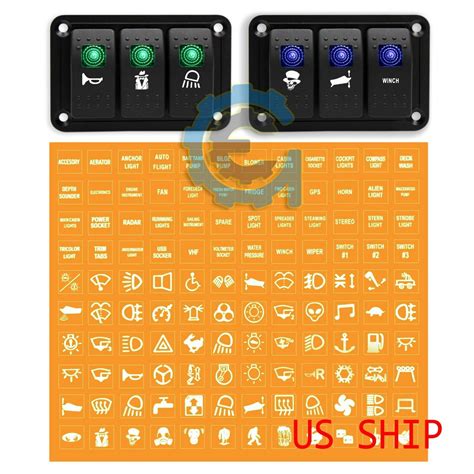 Clear Rocker Switch Label Decal Circuit Panel Sticker Car Boat Truck