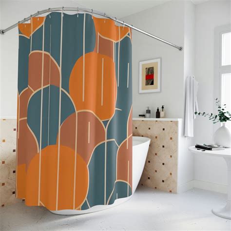 Boho Shower Curtain Ai Art Print Modern Bathroom Decor Abstract Art