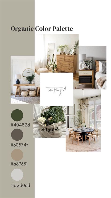 Organic Green Nude Color Palette For Home Decor