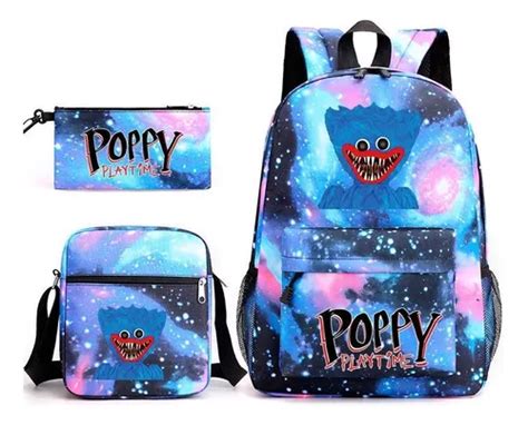 Mochila Escolar Cosplay Huggy Wuggy Poppy Playtime 3 Piezas Meses