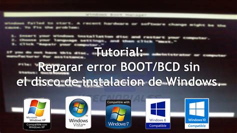 Reparar Arranque De Windows Boot Bcd Error Code Xc