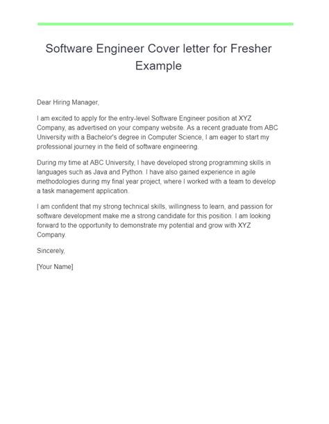 Software Engineer Cover Letter Examples Pdf