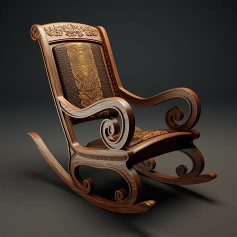 Premium AI Image A Brown And White Rocking Chair With The Word God