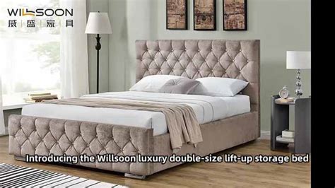 Willsoon Tufted Furniture Luxury Double Size Bed With Storage Space