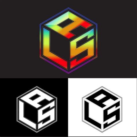 Premium Vector | Initial letters als polygon logo design vector image