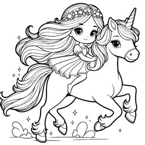 Coloriage De Licorne Et Princesse Imprimer Pdf Gratuit Lilocolors