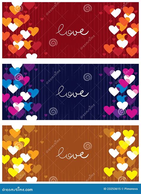 Horizontal Love Banners Stock Vector Illustration Of White 23253615