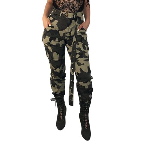 Yuehao Pants For Women Womens Camo Cargo Trousers Casual Pants Military