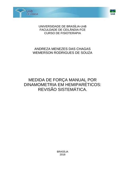 Pdf Medida De For A Manual Por Dinamometria Em Unb Pdfslide Net