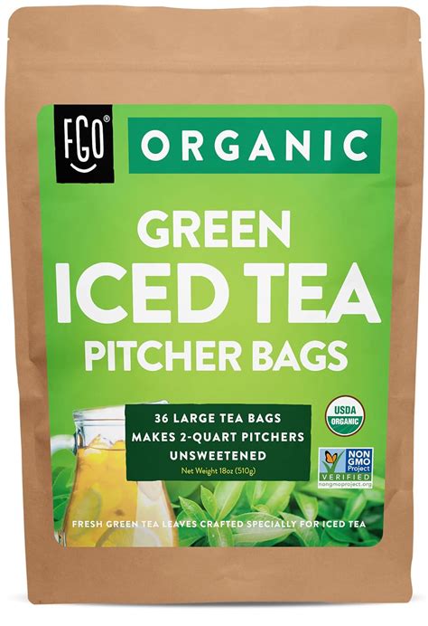 Fgo Organic Green Iced Tea Eco Conscious Tea Bags 36