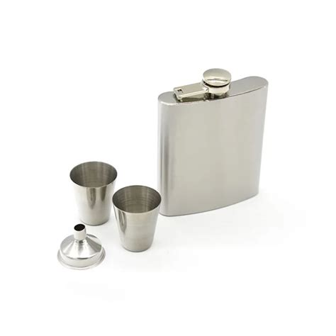 1 Set 7oz Portable Stainless Steel Hip Flask Flagon Whiskey Wine Pot