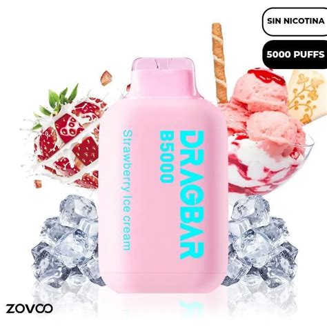 ZOVOO DRAGBAR DESECHABLE STRAWBERRY ICE CREAM 5000 PUFFS SIN NICOTINA