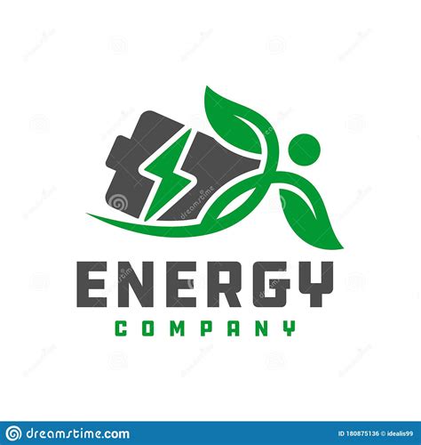 Logotipo Verde De Economia De Energia Da Bateria Ilustração do Vetor