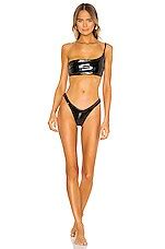 Nookie Panther High Rise Bikini Bottom In Black Revolve