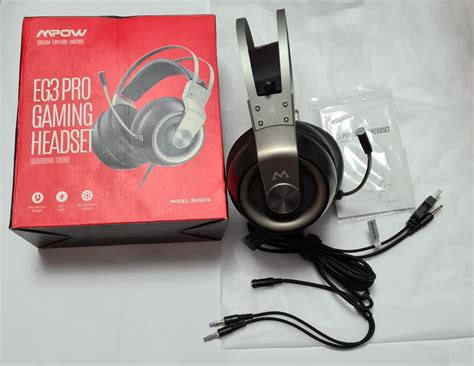 Mpow EG3 Pro Gaming Headset Silver Audio Headphones Headsets On