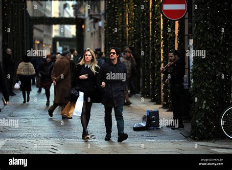Alexandre Pato And His Girlfriend Fiorella Mattheis Shopping In Milan