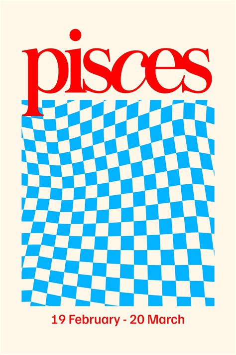 Pisces Zodiac Pastel Aesthetic Poster Pisces Pretty Wall Art Poster