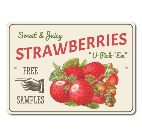 Farm Fresh Strawberry Tin Sign